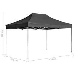 Profi-Partyzelt Faltbar Aluminium 4,5x3 m Anthrazit