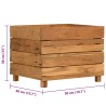 Hochbeet 50x40x38 cm Teak Altholz und Stahl