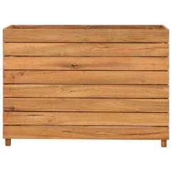 Hochbeet 100x40x72 cm Teak Altholz und Stahl