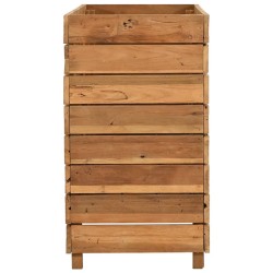 Hochbeet 100x40x72 cm Teak Altholz und Stahl