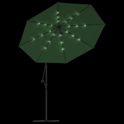 Sonnenschirm Ampelschirm mit LED-Beleuchtung 300 cm Metallmast