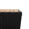 Beistelltisch Schwarz 41,5×41,5×43 cm Poly Rattan & Massivholz