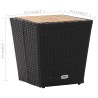 Beistelltisch Schwarz 41,5×41,5×43 cm Poly Rattan & Massivholz