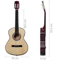 8-tlg. Klassikgitarren-Set für Anfänger 3/4 36"