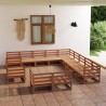 13-tlg. Garten-Lounge-Set Massivholz Kiefer