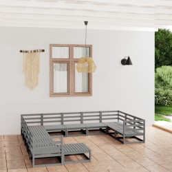 12-tlg. Garten-Lounge-Set Massivholz Kiefer