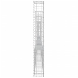 Gabionenkorb U-Form mit 7 Säulen Eisen 740x20x150 cm