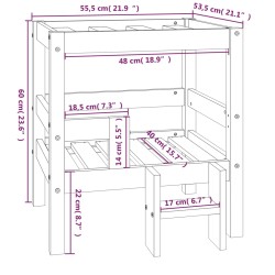 Hundebett Schwarz 55,5x53,5x60 cm Massivholz Kiefer