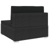 Modular-Sofa-Mittelteil 1 Stk. + Auflagen Poly Rattan Schwarz