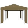 Pavillon mit Doppeldach 3x6 m Taupe 180 g/m²