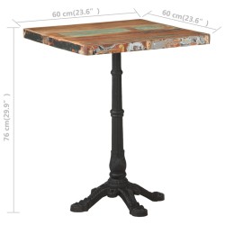 Bistrotisch 60x60x76 cm Altholz Massiv