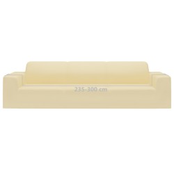 Stretch Sofahusse 4-Sitzer Creme Polyester-Jersey