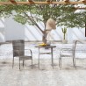 3-tlg. Garten-Essgruppe Poly Rattan Grau