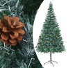 Künstlicher Weihnachtsbaum mit Beleuchtung Kugeln Zapfen 210 cm