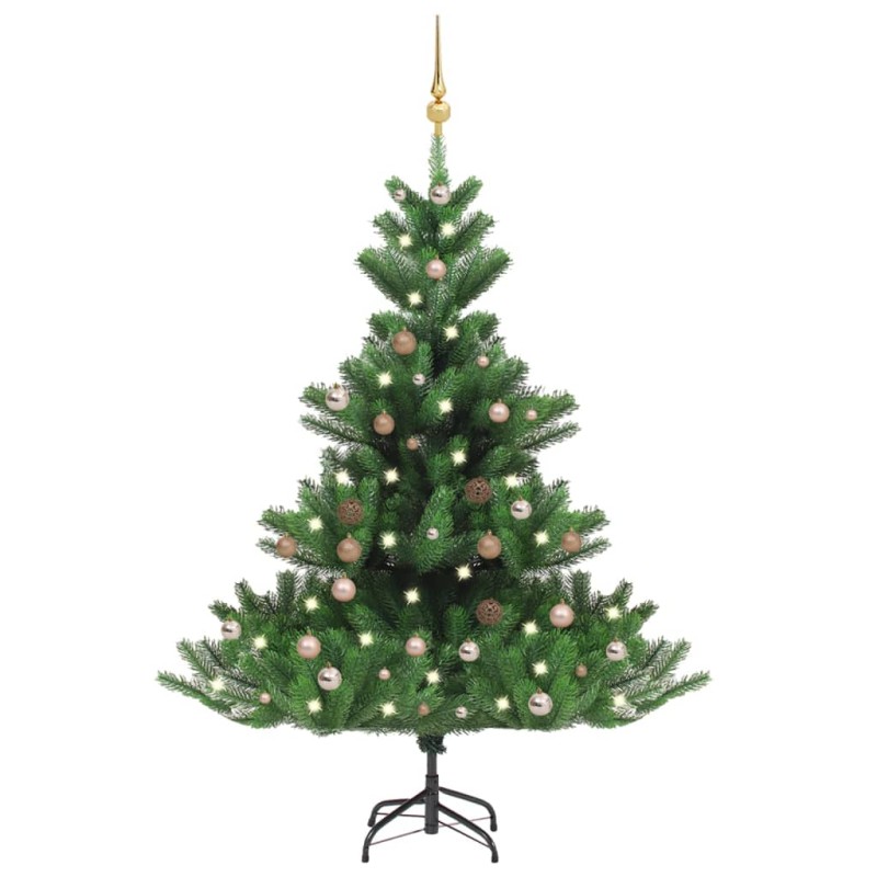 Künstlicher Weihnachtsbaum Nordmann LED & Kugeln Grün 150 cm