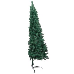 Künstlicher Halb-Weihnachtsbaum Beleuchtung Kugeln Grün 240 cm