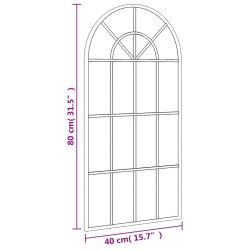 Wandspiegel Schwarz 40x80 cm Gewölbt Eisen