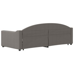 Tagesbett Ausziehbar mit Schubladen Taupe 90x200 cm Stoff