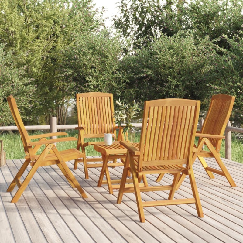 5-tlg. Garten-Lounge-Set Massivholz Teak