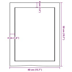 Wandregal Dunkelbraun 40x50x(2-4) cm Massivholz Eiche Behandelt