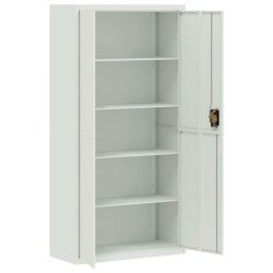 Aktenschrank Hellgrau 90x40x180 cm Stahl