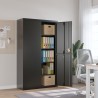 Aktenschrank Schwarz 105x40x180 cm Stahl