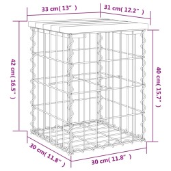 Gartenbank aus Gabionen 33x31x42 cm Massivholz Douglasie