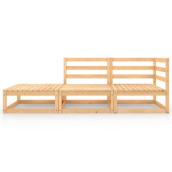 4-tlg. Garten-Lounge-Set Massivholz Kiefer