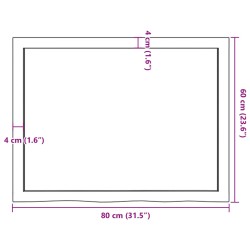 Wandregal 80x60x(2-4) cm Massivholz Eiche Unbehandelt