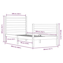 Massivholzbett Kiefernholz 100x200 cm