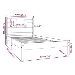 Massivholzbett 90x200 cm