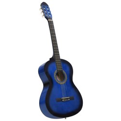 Klassikgitarre für Anfänger mit Tasche Blau 4/4 39"