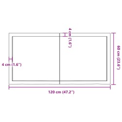 Waschtischplatte Hellbraun 120x60x(2-4) cm Massivholz Behandelt