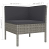 8-tlg. Garten-Lounge-Set mit Auflagen Poly Rattan Grau