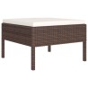 5-tlg. Garten-Lounge-Set mit Auflagen Poly Rattan Braun