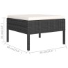 12-tlg. Garten-Lounge-Set mit Auflagen Poly Rattan Schwarz