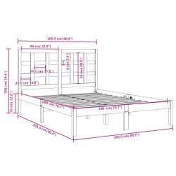 Massivholzbett Weiß 200x200 cm