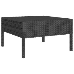 7-tlg. Garten-Lounge-Set mit Auflagen Poly Rattan Schwarz