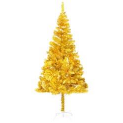 Künstlicher Weihnachtsbaum Beleuchtung & Kugeln Gold 240 cm