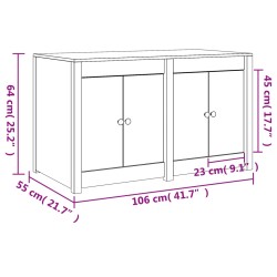 Outdoor-Küchenschrank Weiß 106x55x64 cm Massivholz Kiefer