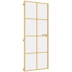 Innentür Schlank Golden 83x201,5 cm Hartglas und Aluminium