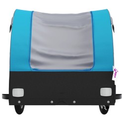 Fahrradanhänger Schwarz und Blau 45 kg Eisen