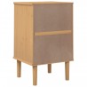 Nachttisch SENJA Rattan-Look Braun 40x35x65cm Massivholz Kiefer