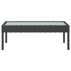 16-tlg. Garten-Lounge-Set mit Auflagen Poly Rattan Schwarz