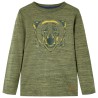 Kinder-Langarmshirt Khaki Melange 140