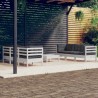 7-tlg. Garten-Lounge-Set mit Anthrazit Kissen Kiefernholz