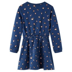 Kinderkleid mit Langen Ärmeln Marineblau 104