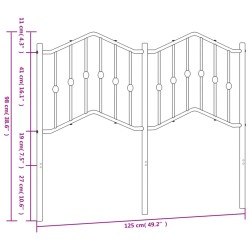 Kopfteil Metall Schwarz 120 cm