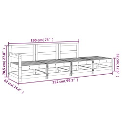 4-tlg. Garten-Lounge-Set Massivholz Kiefer