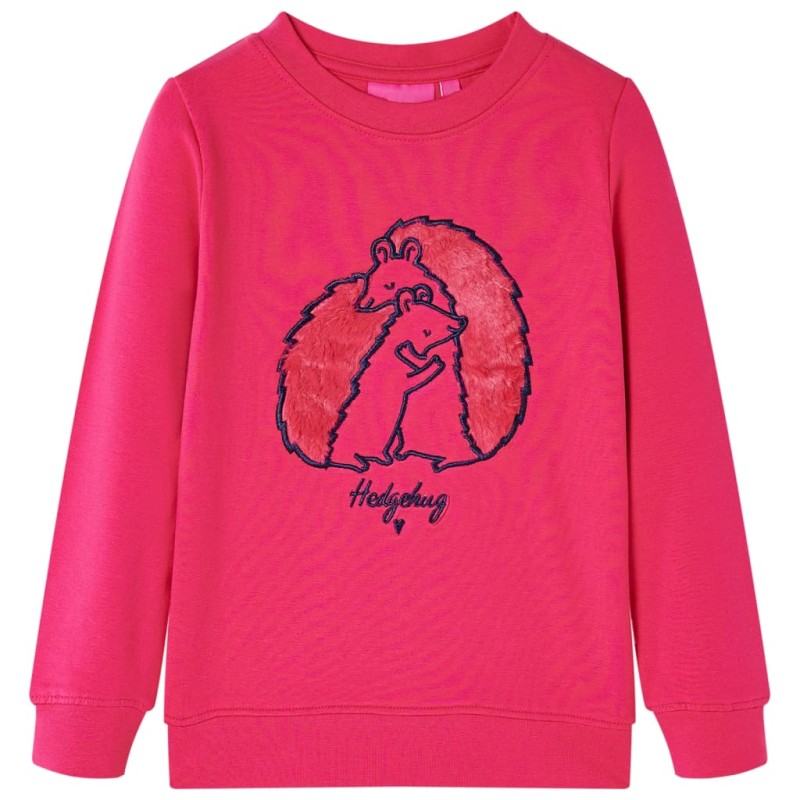 Kinder-Sweatshirt Knallrosa 128